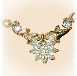 Coro Rhinestone Choker Vintage Necklace Book Piece